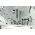 thumbnail image 2 of Kingston Brass KS8251DKLBS Kaiser Two-Handle 4-Hole Deck Mount Bridge Kitchen Faucet with Brass Side Sprayer in Polished Chrome, 2 of 8
