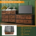 thumbnail image 2 of 7 Drawer Dresser, Wide Chest Of Drawers Nightstand Storage Tower Storage Dresser Fabric Dresser With Wood Top for Living Room, Bedroom, Hallway, , Rust, 2 of 6