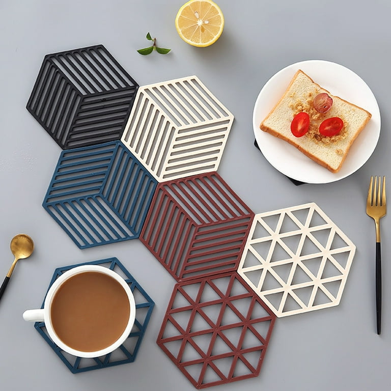 Trivet Mats, Silicone Trivet Mat 8 Set, Rubber Hot Pot Holders