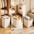 thumbnail image 6 of Dvumao 15.8x12x12 in Collapsible Linen Laundry Hamper, Waterproof Clothes Basket with Wooden Handles, Large Capacity Organizer, 6 of 6