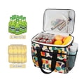 thumbnail image 2 of FORMRS Insulated Cooler Bag 24 Cans Capacity Soft Leakproof Lunch Box with Side Pockets, Green Geometric, 2 of 7