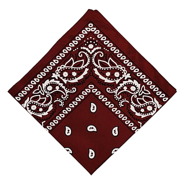 Bandana de algodón Sunnimix con estampado de cachemira Rojo vino