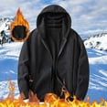 thumbnail image 2 of Men's Winter Lined Hooded Jacket Warm Padded Zipper Casual Sweatshirt Cardigan Thick Outdoor Comfort, 2 of 2