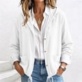 thumbnail image 6 of WIZUTIZ Women's Solid Color Corduroy Button Down Hoodie Drawstring Jacket Long Sleeve Loose Fit Casual Fall Winter Coat with Pockets, 6 of 8