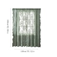 thumbnail image 3 of Lace Floral Rod Pocket Sheer Curtain Light Filtering Ruffled Window Panel Soft Polyester Embroidery Design Romantic Home Decor, Green, JKODE, 3 of 6