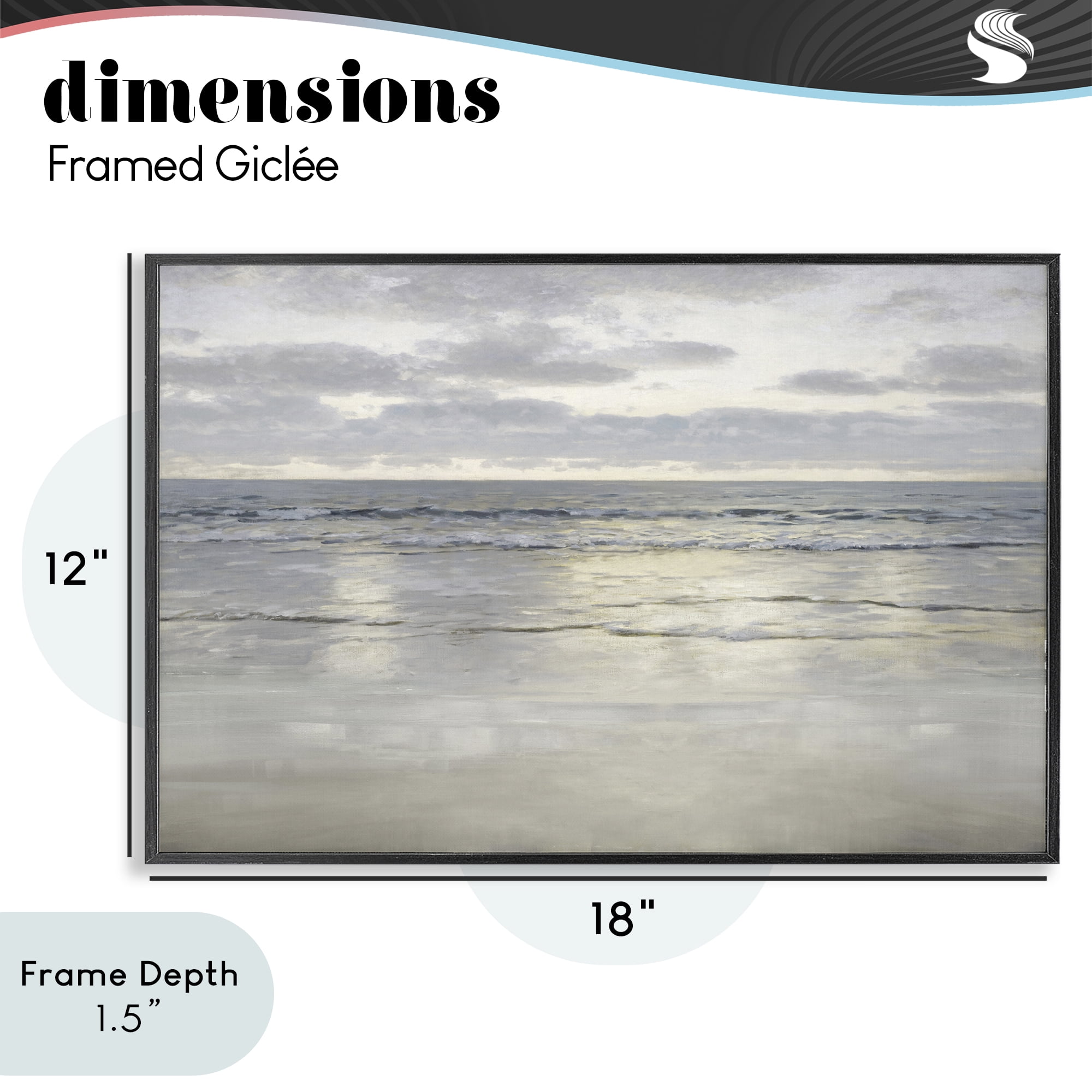 Stupell Industries Sunlight On The Sea Black Framed Giclee Art, design by Christy McKee