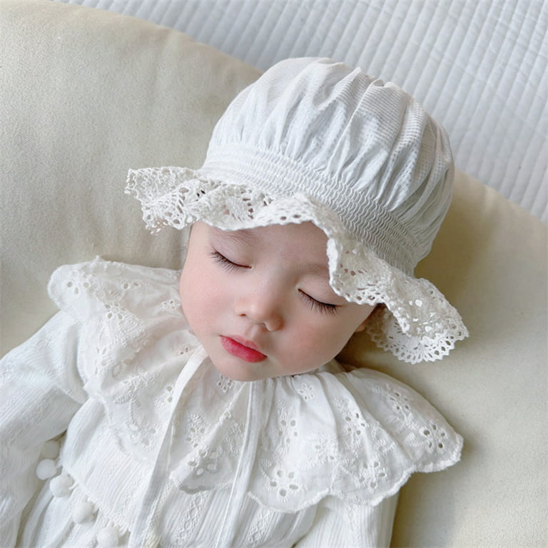 Baby Girl Lovely Lace Hat In Solid Color,Baby Round Top Breathable