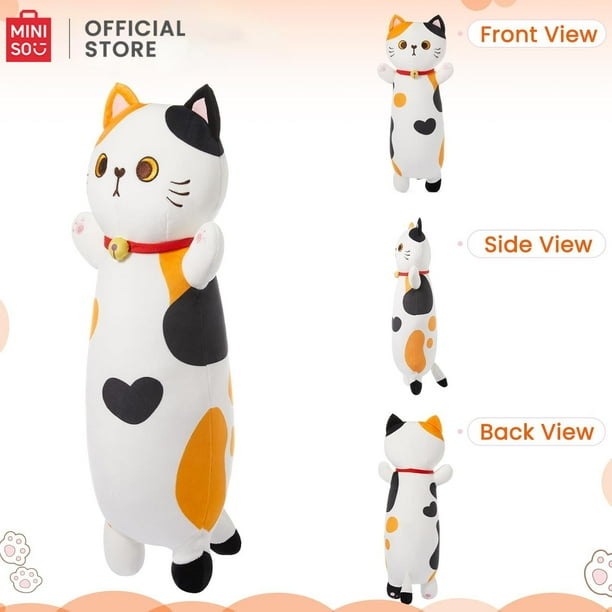Almohada de peluche MINISO Long con forma de gato y gatito de