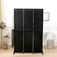 thumbnail image 6 of Folding screen, 6-inch 3-panel wooden partition, room privacy divider, 6 of 8