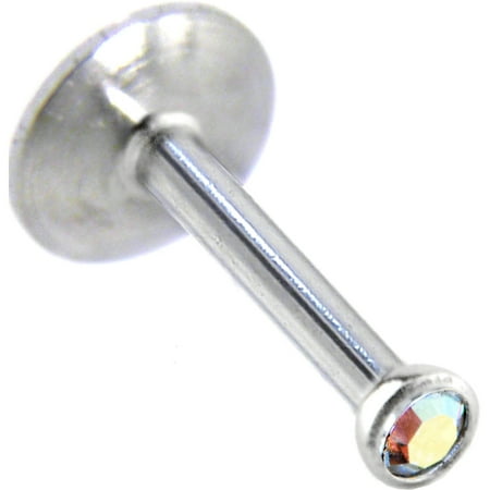 Steel Labret 16 Gauge - Body Candy Stainless Steel Aurora Push In Labret Monroe 16 Gauge 5/16