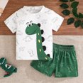 thumbnail image 2 of Toddler Baby Boy Clothes Summer Outfits 2-Piece Animal Print Short Sleeve T-Shirt & Elastic Waist Shorts, Boys Clothing Set 9-12 Months, 2 of 9