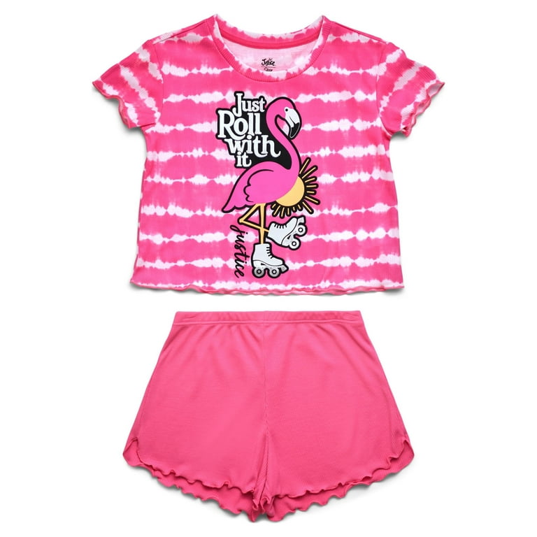 Justice Girls Short Pajamas Set, 2-Piece, Sizes 5-18 & Plus Justice Girls Short Pajamas Set, 2-Piece, Sizes 5-18 & Plus