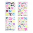 thumbnail image 1 of Unique Bargains 4 Pcs Luminous Fake Tattoos Mixed Styles Temporary Tatto Fluorescent Pink, 1 of 5