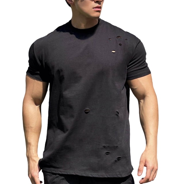 T-shirt de Sport Extensible Automne Course Basketball pour Hommes Col Rond Entraînement Physique Manches Courtes Design Raglan Couleur Unie