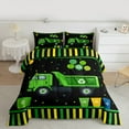 thumbnail image 2 of Castle Fairy Garbage Truck 2pcs Bedding Comforter Set,Black Green Twin Comforter Sets,Polka Dots Breathable Bedding Set,Geometric Stripes Bedroom Decor, 2 of 8