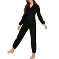 thumbnail image 2 of Aunavey Women One Piece Fleece Pajamas Jumpsuit Cartoon Bear Hooded Fuzzy Warm Sherpa Romper Sleepwear, 2 of 6