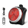 thumbnail image 3 of Juego de luces para bicicleta de montaña, 3 luces LED de advertencia, luz trasera, luz delantera recargable vía USB, equipo de conducción, 3 of 5
