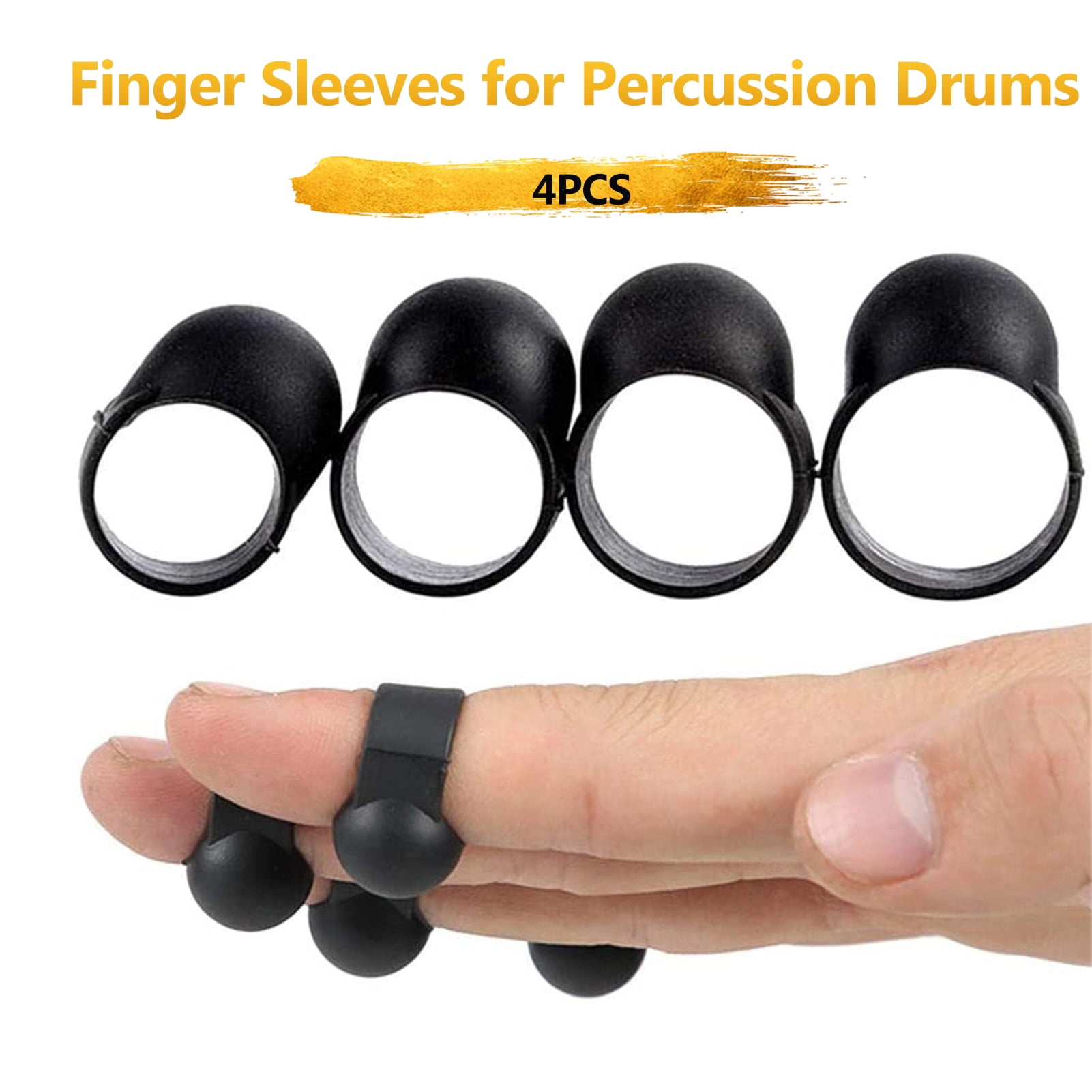 Silicone Rubber Knocking Finger Sleeves Accessories for Percussion Instrument MUPOO 4 Pcs Finger Sleeves for Steel Tongue Drum