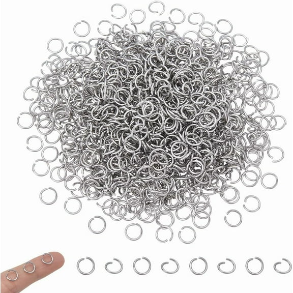 1000Pcs Stainless Steel Open Jump Rings 8mm Jump Rings Round Keychain Ring Metal Connectors Ring for Jewelry Making and Earring Bracelet Necklace Pendant Accessories