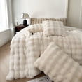 thumbnail image 6 of H&D Faux Rabbit Fur Blanket Pillow not included- Bubble Blanket-Luxury Plush Velvet Throw, , Ultra-Soft Fleece, Warm Cozy Winter Blanket, Fluffy, Lightweight, solid color, 6 of 6