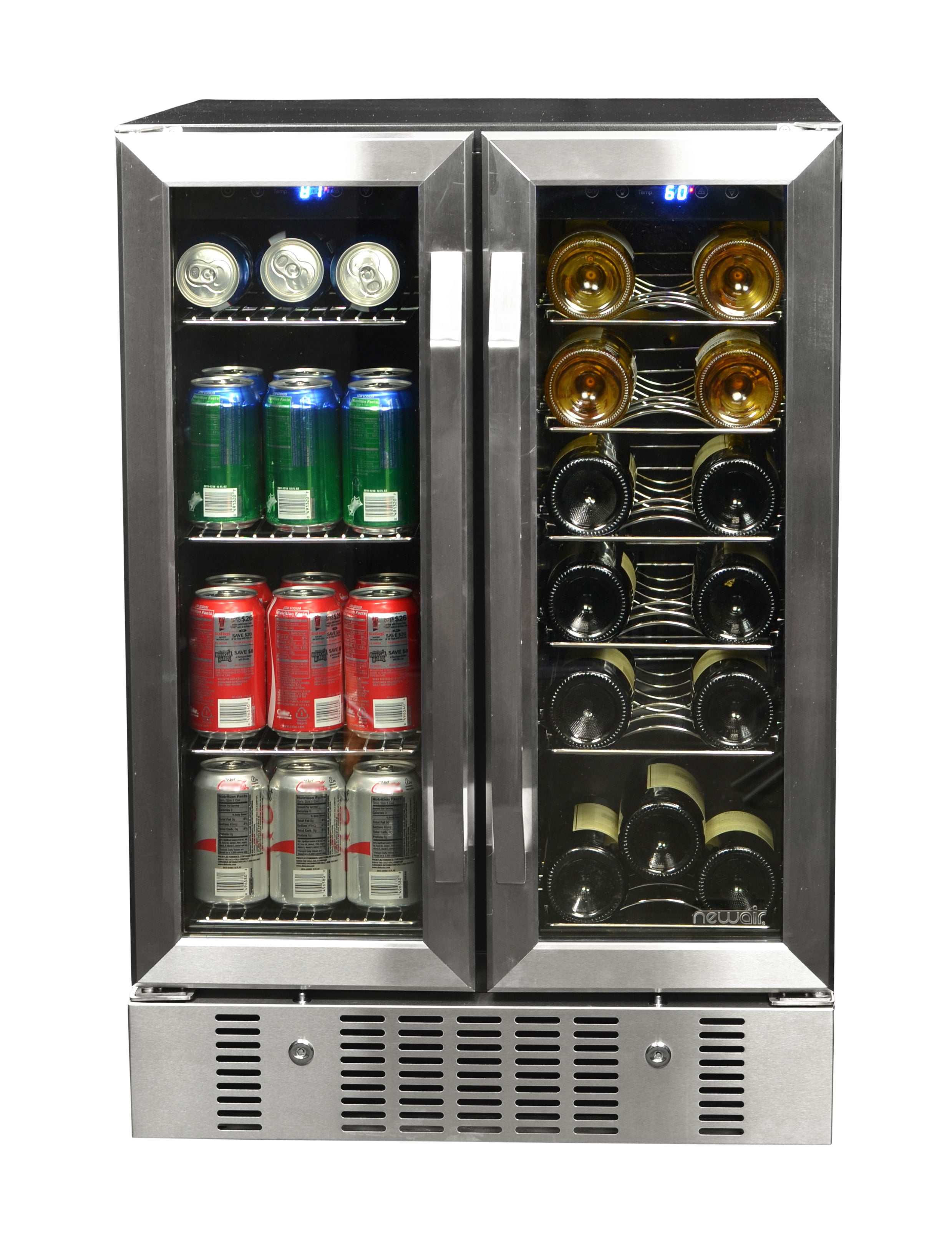 NewAir 18 Bottle & 60 Can Dual Zone Built in pressor Wine and