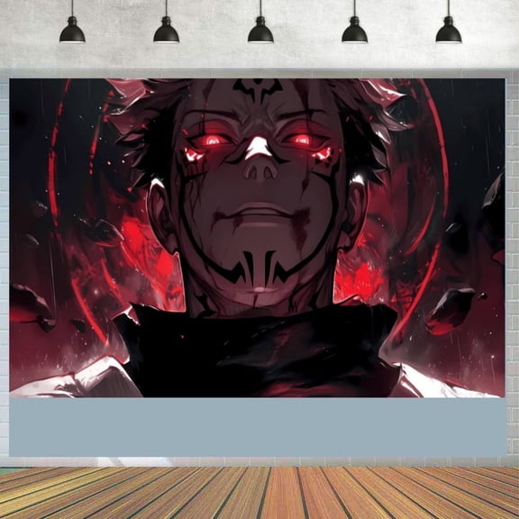 Jujutsu Kaisen Anime-Style Themed Birthday Party Banner 71x43 Inches Cartoon Photography Backdrop Decorations for Kids' Celebrations
