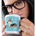 thumbnail image 2 of 3drose, Cute Cartoon Corgi Art Merle, 11oz Two-tone Black Mug, 2 of 6