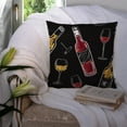 thumbnail image 3 of Carolines Treasures BB5197PW1414 Red and White Wine on Black Fabric Decorative Pillow  14Hx14W multicolor, 3 of 4