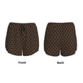 thumbnail image 3 of Balery Brown Moroccan Trellis Pattern Women's Running Shorts with Liner 2 Pockets Elastic Workout Athletic Gym Yoga Shorts-X-Large, 3 of 7