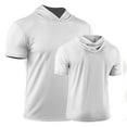 thumbnail image 2 of VSSSJ Workout T-Shirts for Men Loose Fit Short Sleeve Casual Athletic Muscle Hooded Shirt Breathable Running Shirts with Hoods White XL, 2 of 4