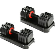 Funcode Adjustable Dumbbell, 6.6-44Lbs Weight Options, Anti-Slip Handle, All-Purpose, Home, Gym, Office (Single Dumbbell)