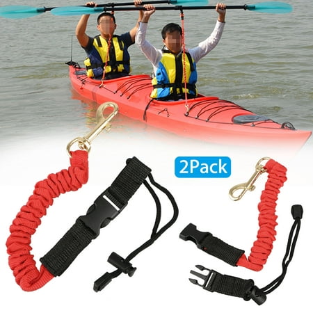 Paddle Leash, EEEKit 2-Pack Adjustable Flexible Safety Propel Paddle Gear Rod Paddle Leash Lanyard Fishing Leash for Kayak