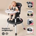 thumbnail image 4 of HARPPA High Chair for Baby Boy, 8-in-1 Convertible Feeding Chair for Babies and Toddlers, Black, 4 of 9