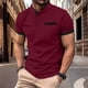 thumbnail image 1 of Playera Elvqul Hombre Liso Vino Manga Corta Playa Cuello Mao Botones Algodón, 1 of 6