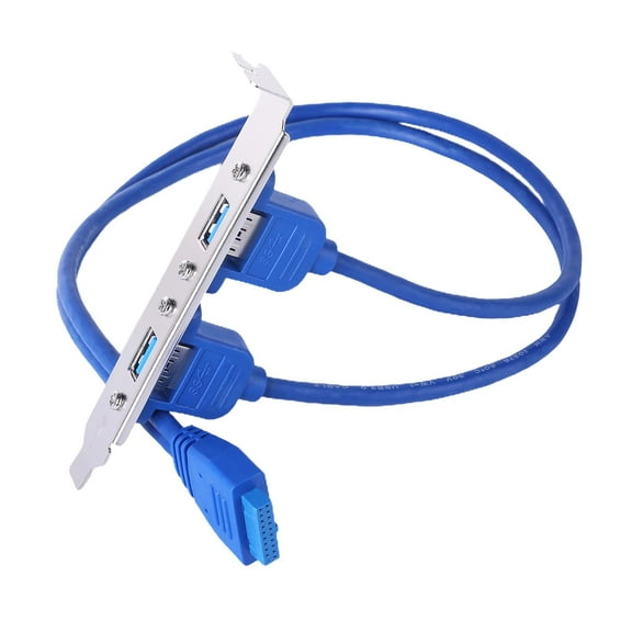 2Ports USB 3.0 Female Rear Panel Mount to -Pin-Head 20pin Head Cable