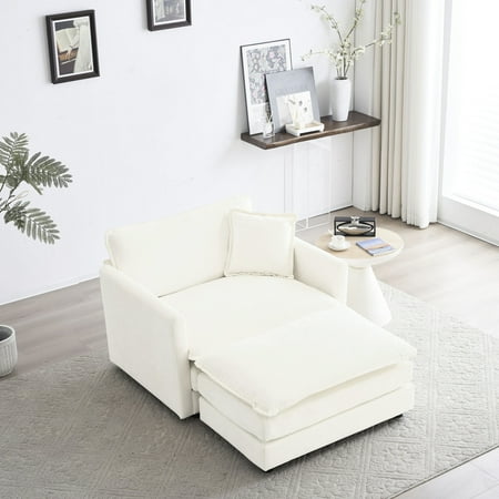 white chenille living room chair product