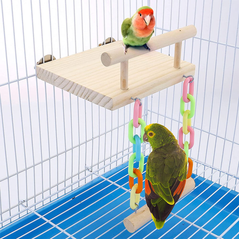 Stainless Steel Parrot Activity Center Perch Bird Play Stand Toy 