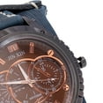 thumbnail image 4 of Reloj de pulsera para hombre, esfera redonda, banda ancha, moderno reloj de pulsera de cuero para novio Azul, 4 of 9