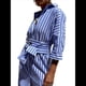 thumbnail image 2 of Vestido Camisero Informal para Mujer, con Solapa, 3/4, Cuello Abotonado, Abertura y Lazo, Vestido Maxi Estilo Resort. Azul L, 2 of 10