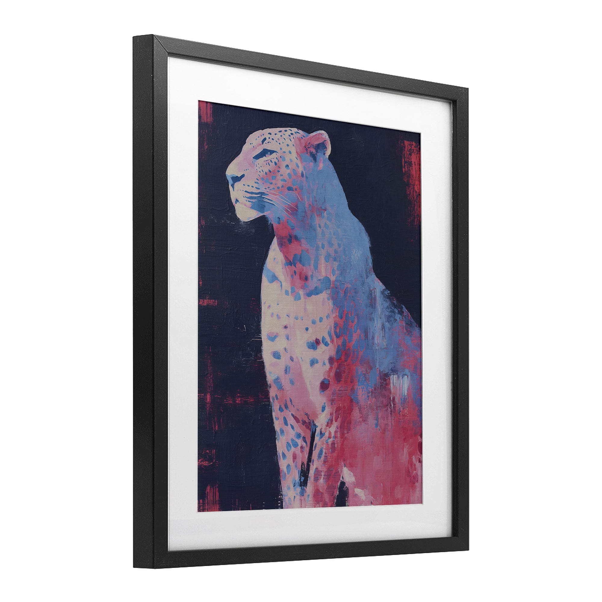 Stupell Industries Predator Pride Leopard Black Framed Print Under Glass, design by Svetlana Aleynikova