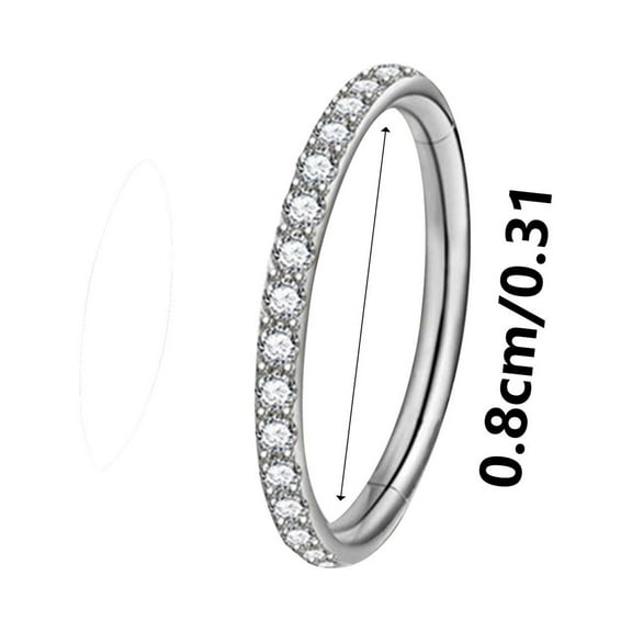316L Steel Seamless Nose Ring Hoop Septum Clicker Lip Ear Cartilage Tragus Conch Jewelry 1.2mm Gauge 8/10/12/14mm Inner Diameter Hypoallergenic Body Piercing
