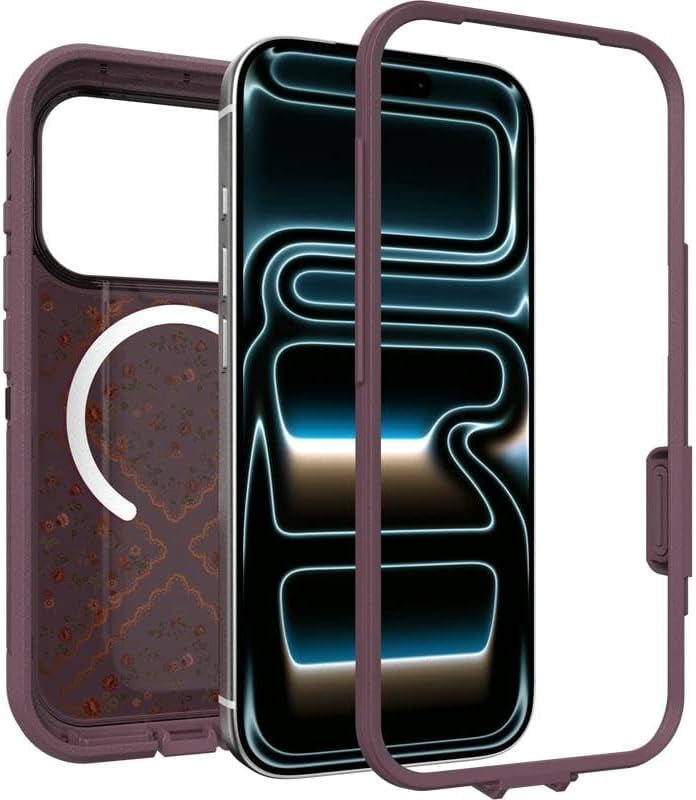 OtterBox iPhone 17 Pro (Only) Bundle: Defender Series XT Case & Screen Protector - Dusk Reverie (Purple) - Snaps on MagSafe - Tough - Rugged & Durable - Non-Retail Packaging