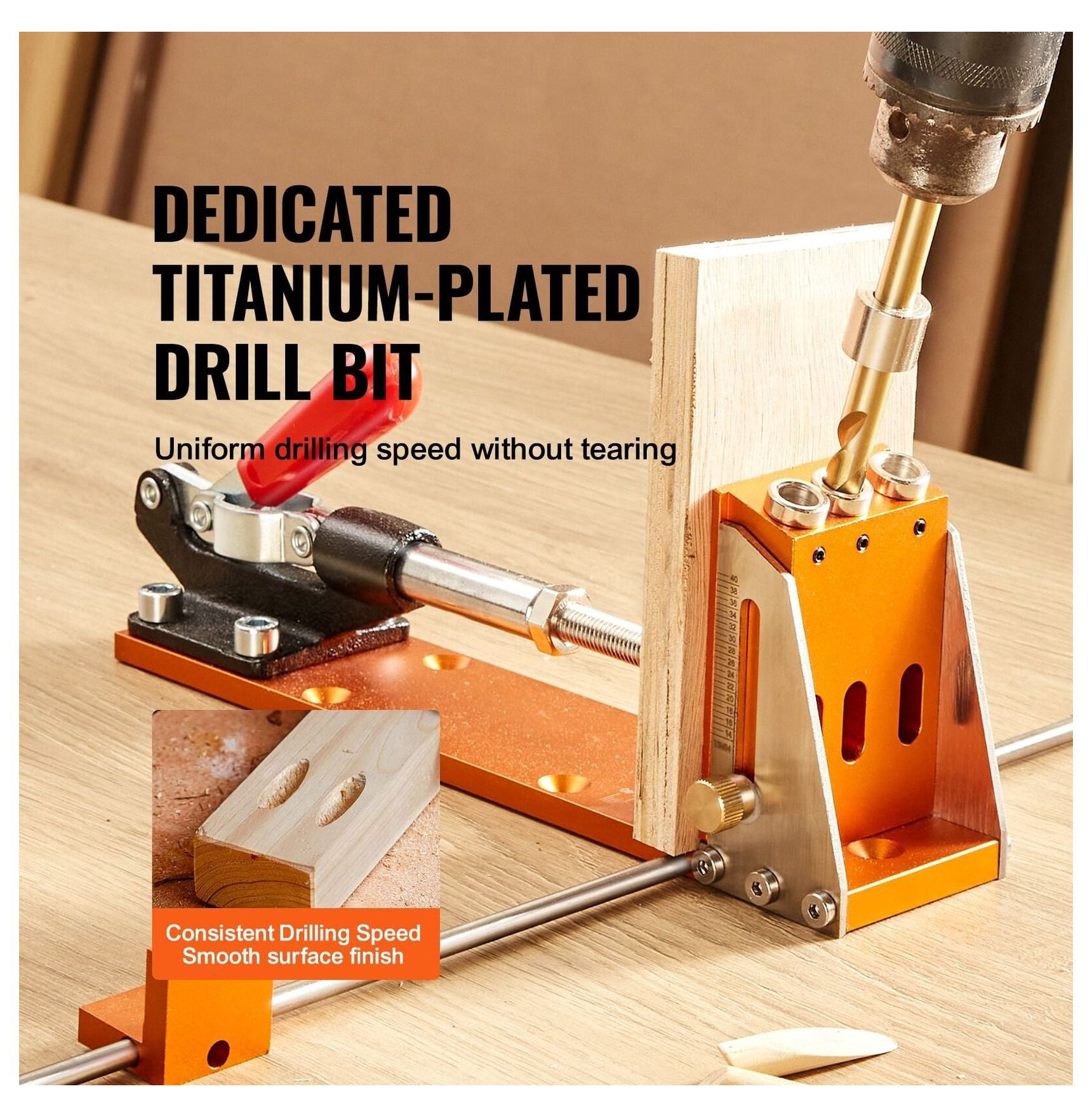 Pocket Hole Jig Set Joinery Woodworking System Adjustable Depth w/ Clamp