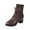 Brown, variant on Ankle Boots Women Chunky Mid Heel Lace-Up Round Toe Boots with Zipper Women Trendy Casual Outdoor Dressy Winter Warm Shoes Comfortable Short Booties Black 6.5