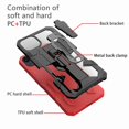 thumbnail image 2 of Dteck Case for Apple iPhone 14 Pro Max Dual-Layer TPU+PC Shockproof Heavy Armor with Belt Clip Anti-Drop Shock Absorption Cover with Metal Back Clip, Red, 2 of 8