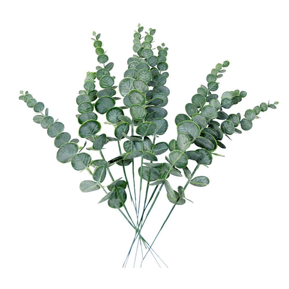 3Head Artificial Fake Leaf Eucalyptus Green Plant Silk Flowers Nordic Home Decor 