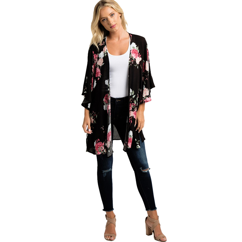 Sleeve Cardigan Boho Beachwear Bikini 