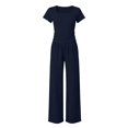 thumbnail image 4 of Ruyang Kids Girls 2 Piece Outfit Crew Neck Short Sleeve Top and Wide Leg Pants Summer Teens Solid Casual Sweatsuit Set, 4 of 9