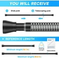 thumbnail image 3 of ZipGlo Tension Rod Spring Curtain Rods 18 to 28 Inch 2pcs Black Expandable Spring Rods Tension Curtain Rods Spring Tenstion Curtain Rod for Window Closet Kitchen, 3 of 7