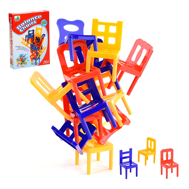Juegos De Mesa Didacticos Equilibrio Sillas Set 24pcs Regalo Para Niños Y Adultos Xtellar multicolor